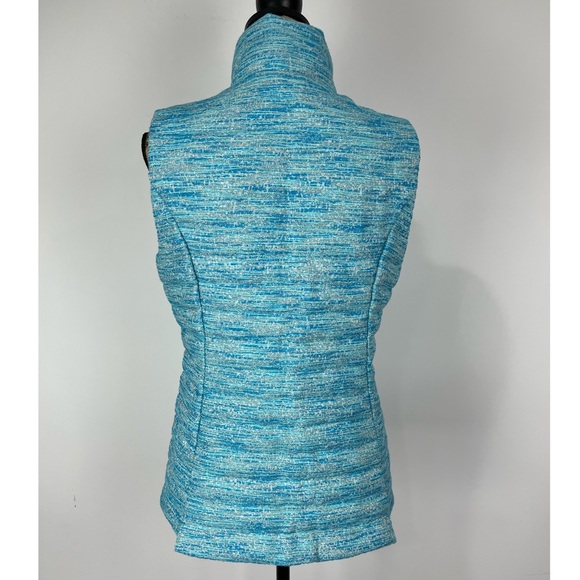 Lilly Pulitzer Noella Crystal Embellished Blue Oasis Resort Boucle Vest Medium - Picture 7 of 9